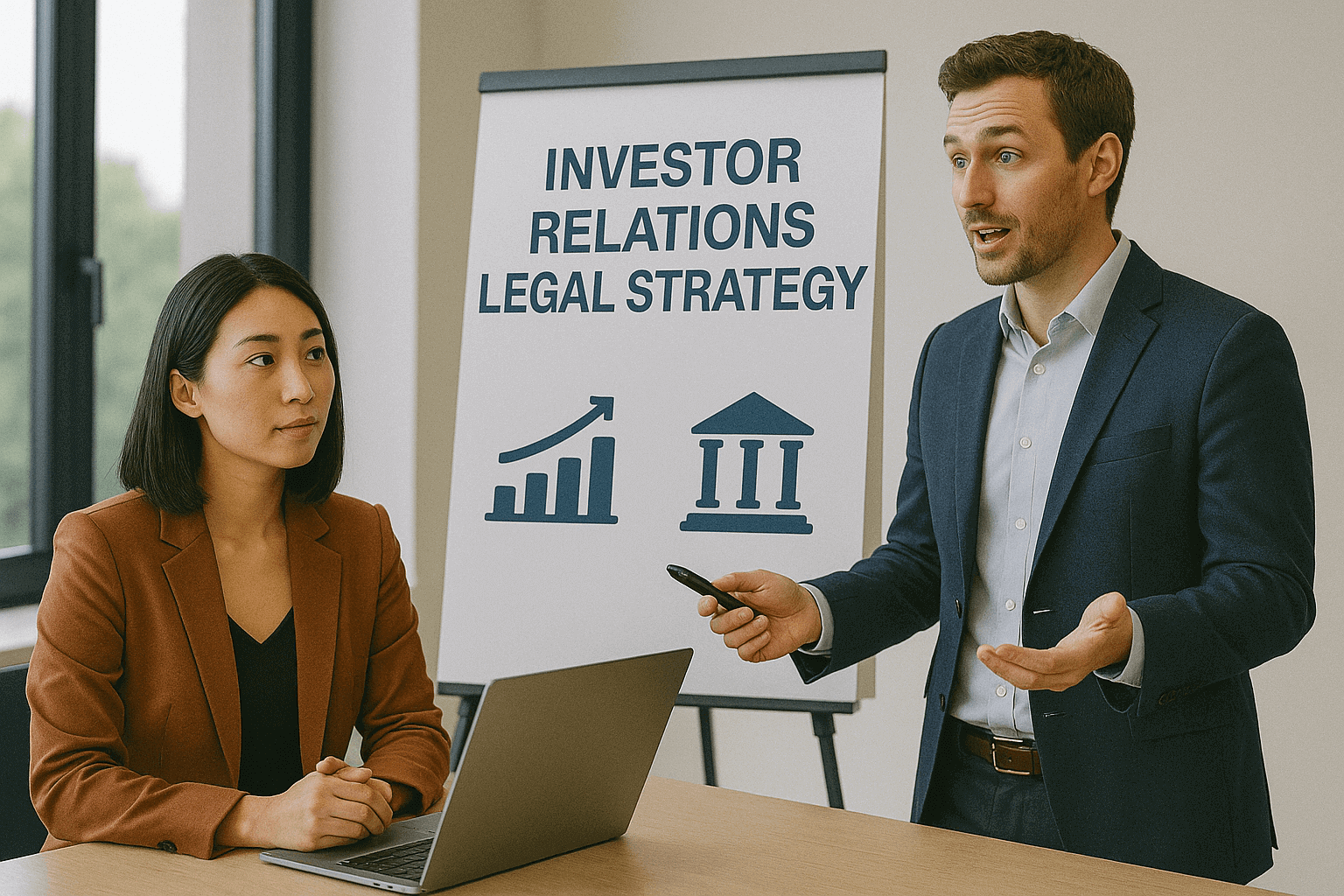 Investor Legal Strategy with Founders and Counsel Reviewing Funding Docs
